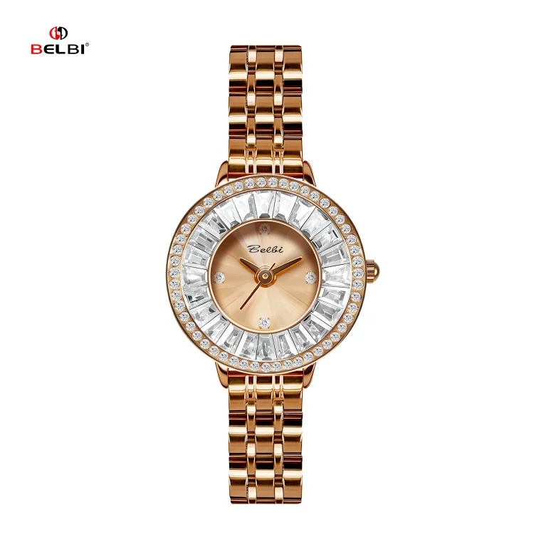 New high-end zircon-set diamond women's watch, light luxury, fashionable, high-looking, full-diamond steel band watch