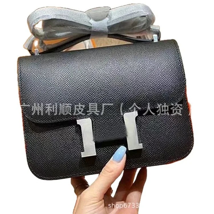 Foreign trade Guangzhou high-quality H buckle stewardess bag Kangkang small square bag EP genuine leather palm print tofu bag single shoulder crossbody womens bag(pic13) Foreign trade Guangzhou high-quality H buckle stewardess bag Kangkang small square bag EP genuine leather palm print tofu bag single shoulder crossbody women's bag
