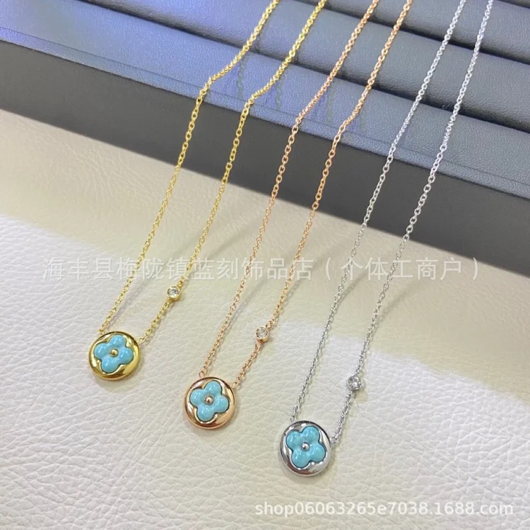 High Tianhe color round flower necklace pendant for women light luxury niche design clavicle chain manufacturer direct sale