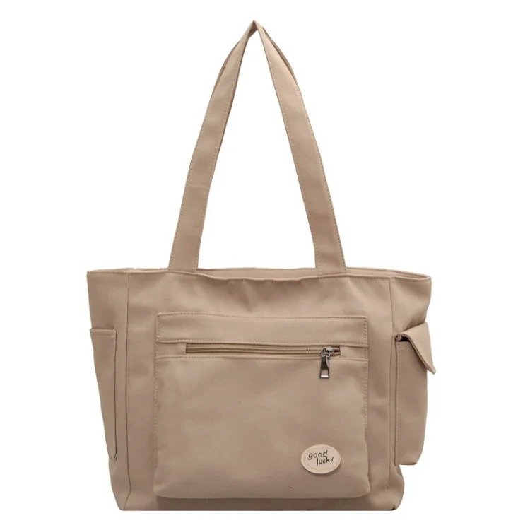 Solid Color Women's Shoulder Bag Casual Large Capacity Tote Bag Women's New Versatile Commuting Tuition Portable Crossbody Bag