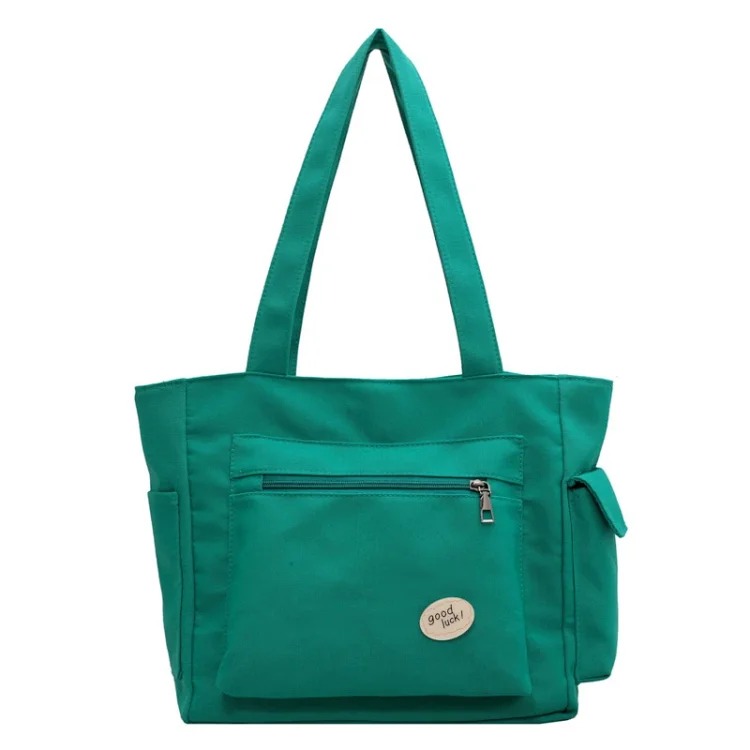 Solid Color Women's Shoulder Bag Casual Large Capacity Tote Bag Women's New Versatile Commuting Tuition Portable Crossbody Bag