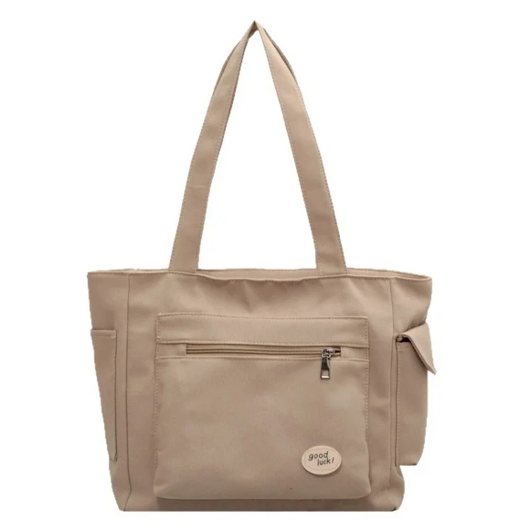 Solid Color Women's Shoulder Bag Casual Large Capacity Tote Bag Women's New Versatile Commuting Tuition Portable Crossbody Bag
