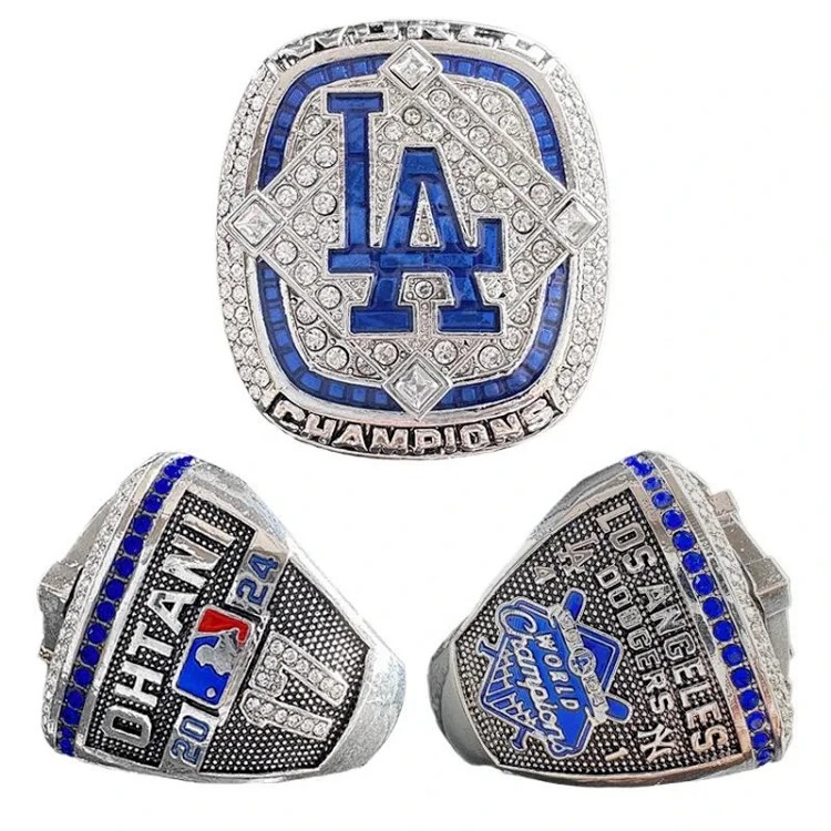 2024 MLB Los Angeles Dodgers Championship Ring Two-tone Alloy Basketball Ring Factory Direct Sales