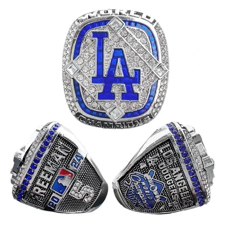 2024 MLB Los Angeles Dodgers Championship Ring Two-tone Alloy Basketball Ring Factory Direct Sales