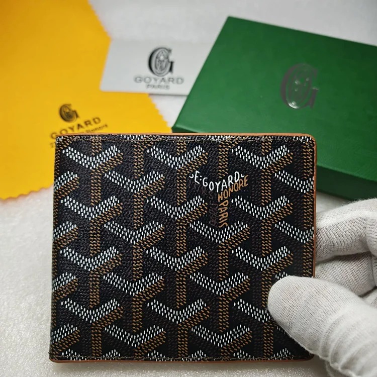 Dog Tooth Coin Purse Business Printed Folding Wallet Multifunctional ID Card Holder image 4