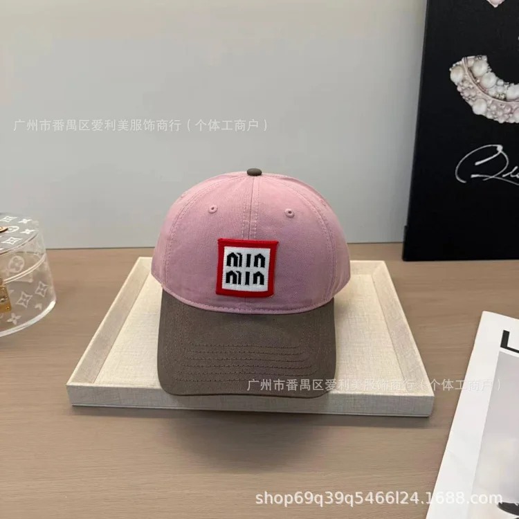 Manufacturer supplies color-blocked letter casual baseball caps, outdoor sports visors, student peaked caps, wholesale in stock