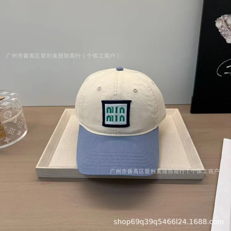 Manufacturer supplies color-blocked letter casual baseball caps, outdoor sports visors, student peaked caps, wholesale in stock