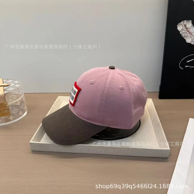 Manufacturer supplies color-blocked letter casual baseball caps, outdoor sports visors, student peaked caps, wholesale in stock