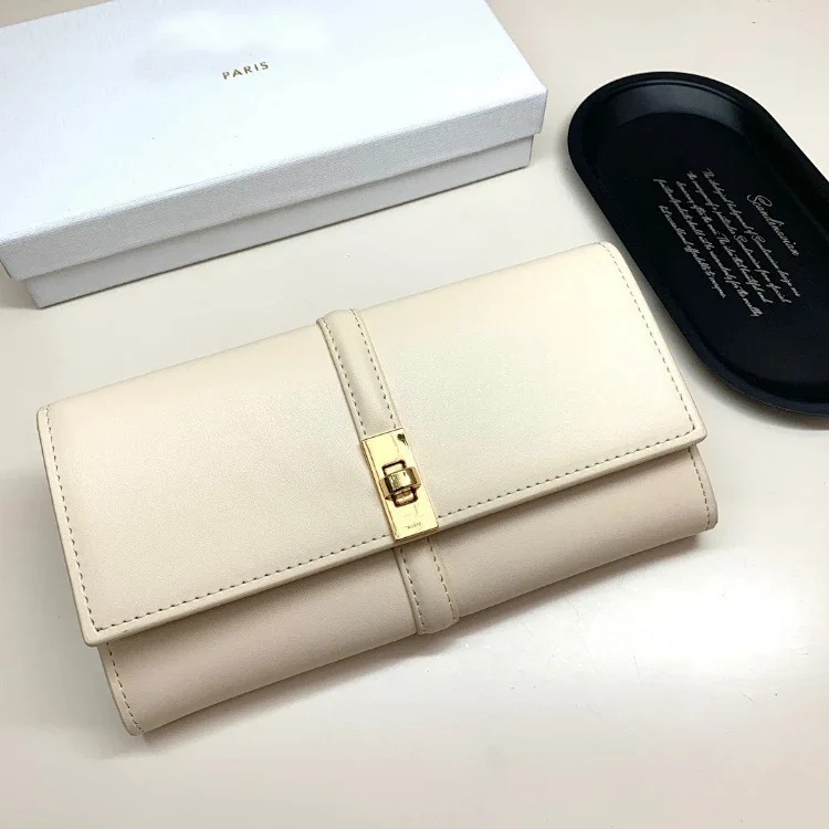 SL new genuine leather long card holder coin purse mobile phone bag zipper flip long money-5821