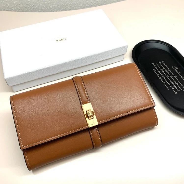 SL new genuine leather long card holder coin purse mobile phone bag zipper flip long money-5821