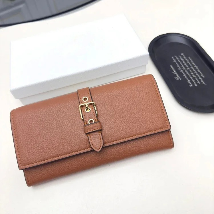 SL new genuine leather long card holder coin purse mobile phone bag zipper flip long money-5821
