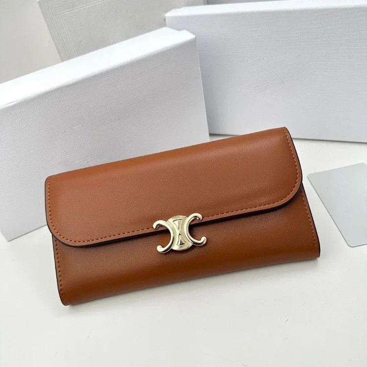 SL new genuine leather long card holder coin purse mobile phone bag zipper flip long money-5821