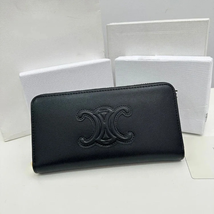 SL new genuine leather long card holder coin purse mobile phone bag zipper flip long money-5821
