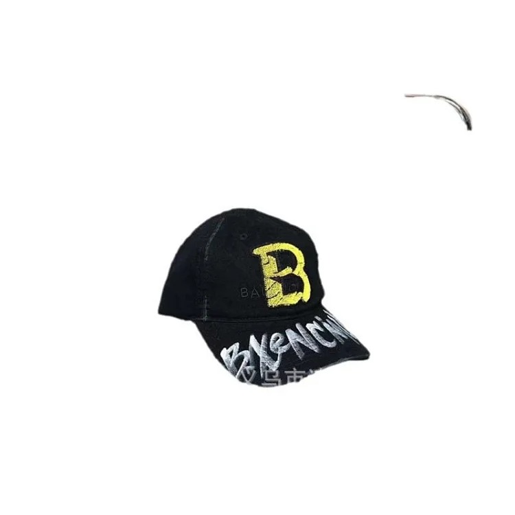 Notched graffiti embroidery washed baseball hats for men and women embroidered ins ripped peaked caps trend-CY