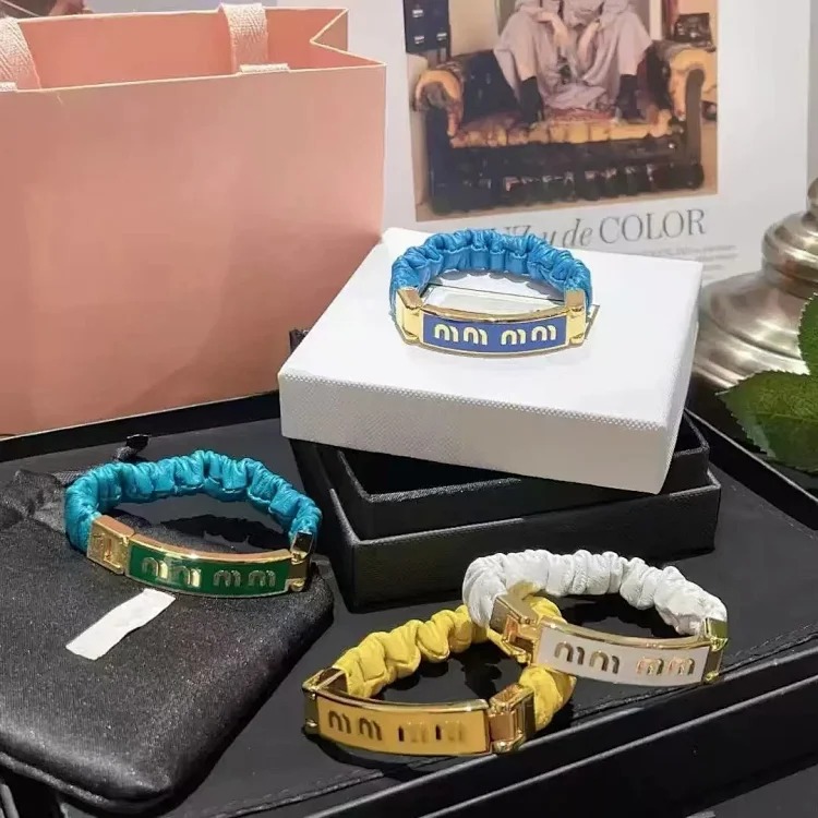 Enamel square brand soft sheepskin pleated bracelet for women new versatile fashion bracelet-CY