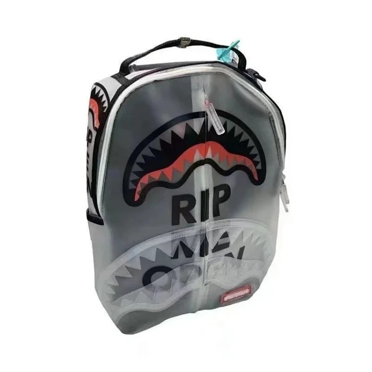 Sports backpack SG spoof shark hot girl student transparent large capacity trendy backpack casual travel school bag