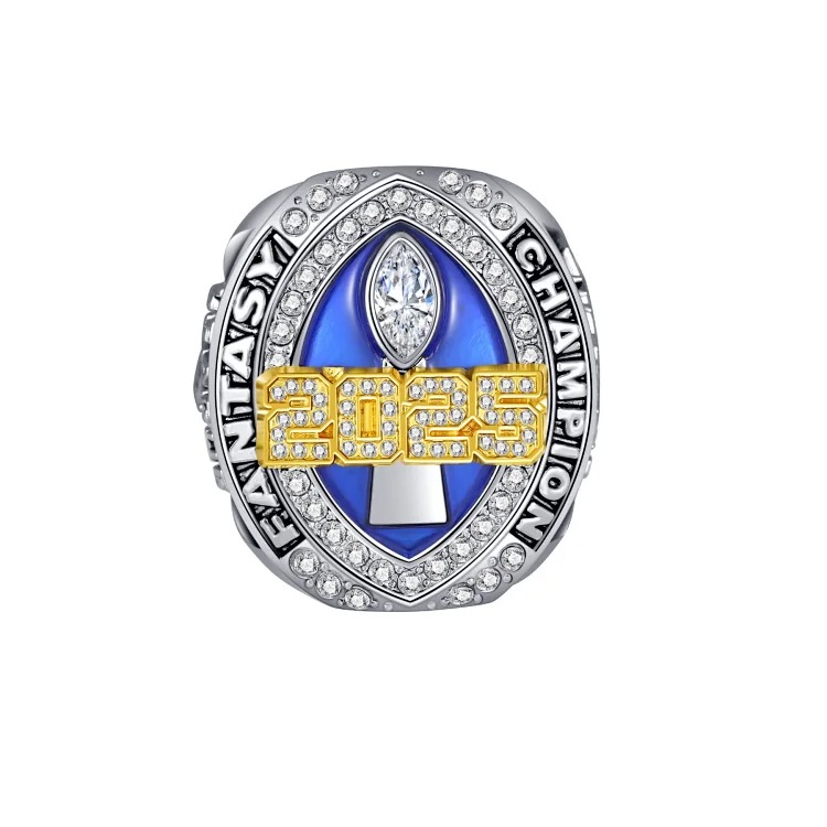 FFL 2025 Fantasy Football Championship Ring Two-tone Zinc Alloy Hot Sale on Amazon