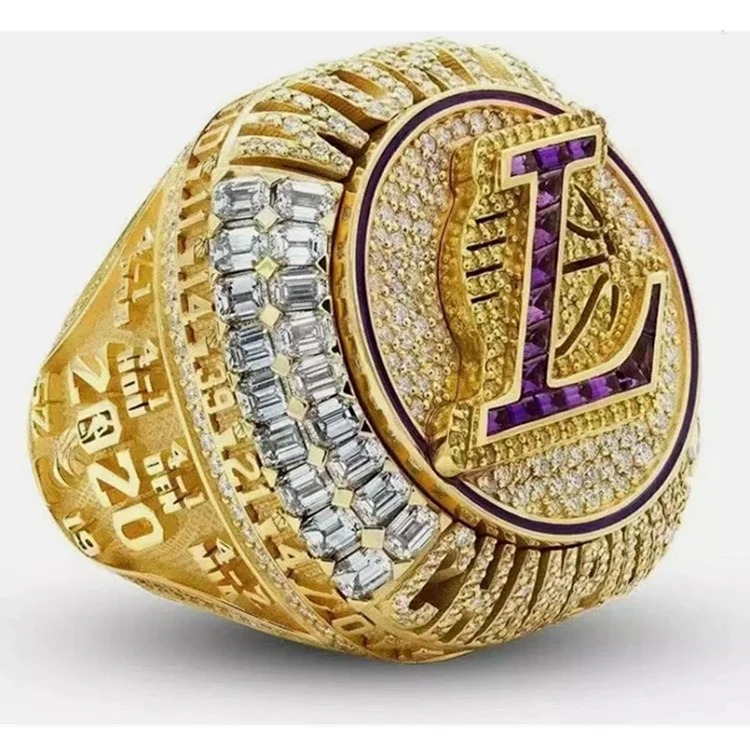 Cross-border hot style NBA 2020 Los Angeles Lakers championship ring strong magnetic detachable cover ring ready for sale image 3