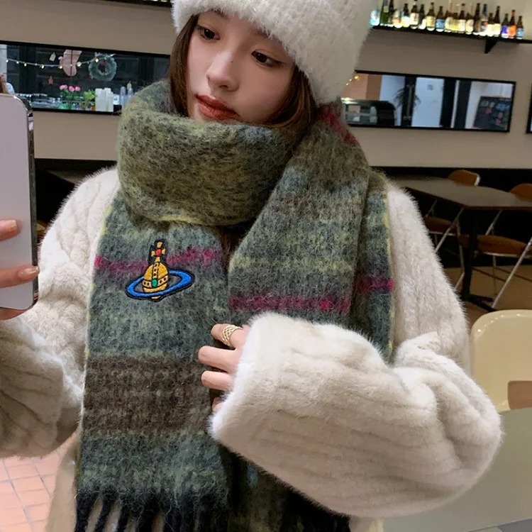 VWest Saturn Embroidered Shawl Wool Scarf