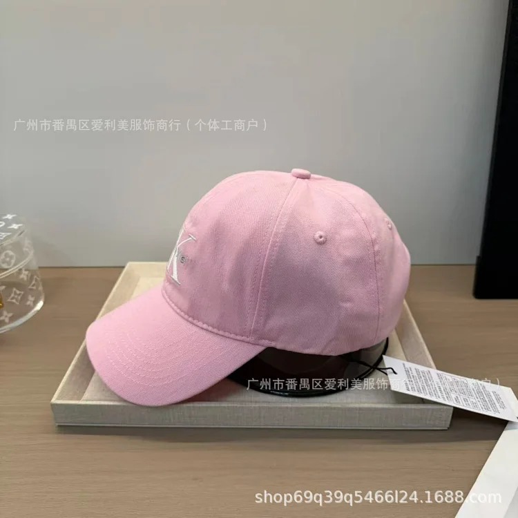 Spring and style letter embroidered soft top men's baseball cap outdoor washed curved brim women's fashion peaked cap wholesale