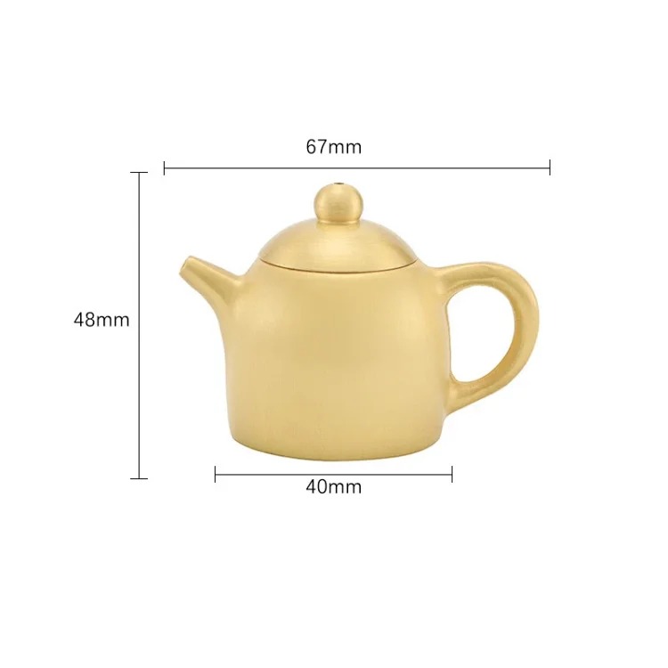Copper teapot mini pure brass handle pot small ornaments incense insert hand handle teapot small copperware street stall supply