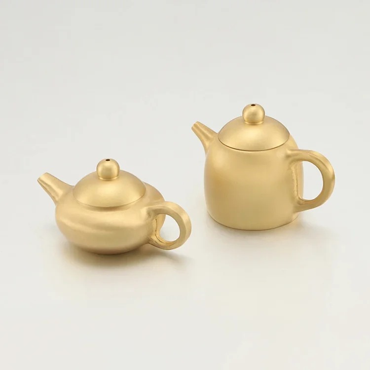 Copper teapot mini pure brass handle pot small ornaments incense insert hand handle teapot small copperware street stall supply