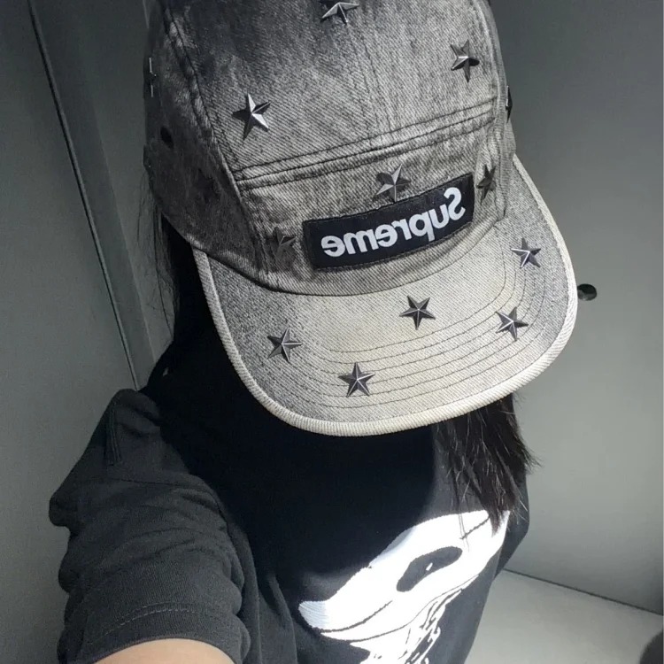 Chanel Original development SUP star embroidered boxlogo washed denim two-color peaked cap