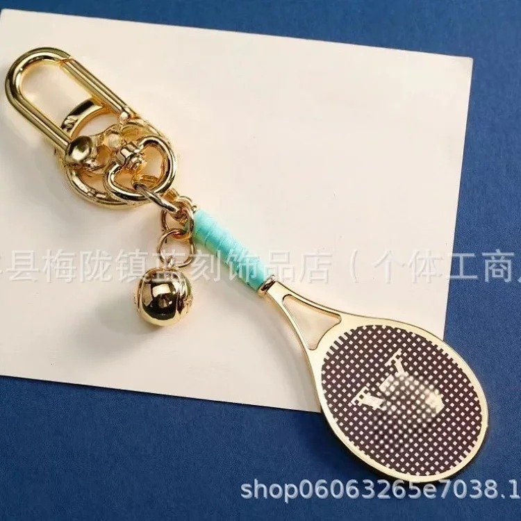 Creative simulation three-dimensional badminton keychain tennis racket sports keychain table tennis key chain