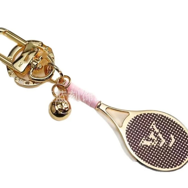 Creative simulation three-dimensional badminton keychain tennis racket sports keychain table tennis key chain