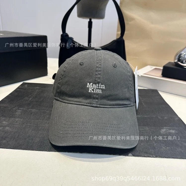 Japanese retro washed old baseball cap women's embroidered letters soft top sunshade face small duck cap wholesale