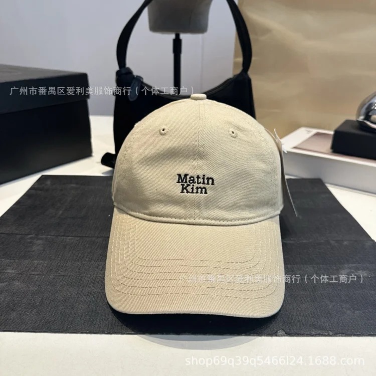 Japanese retro washed old baseball cap women's embroidered letters soft top sunshade face small duck cap wholesale