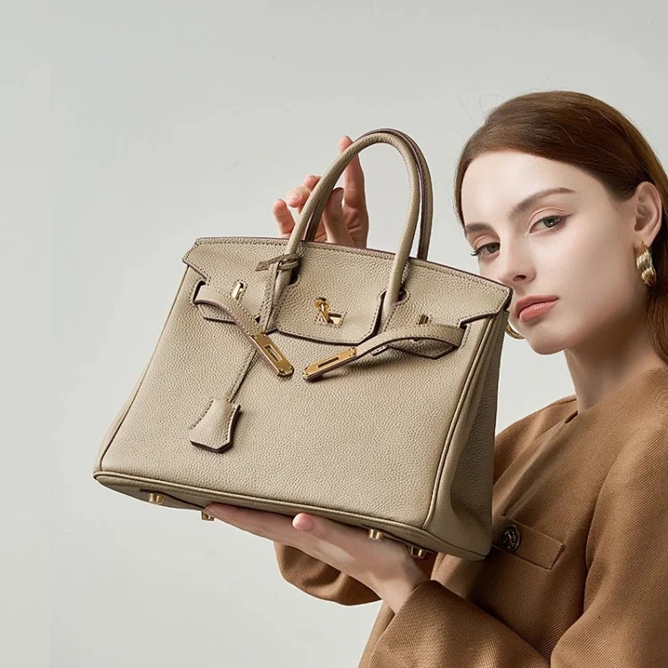 Hermes Carefully selected high-wax togo first-layer cowhide Birkin bag European and American genuine leather pebbled pattern large-capacity handbag
