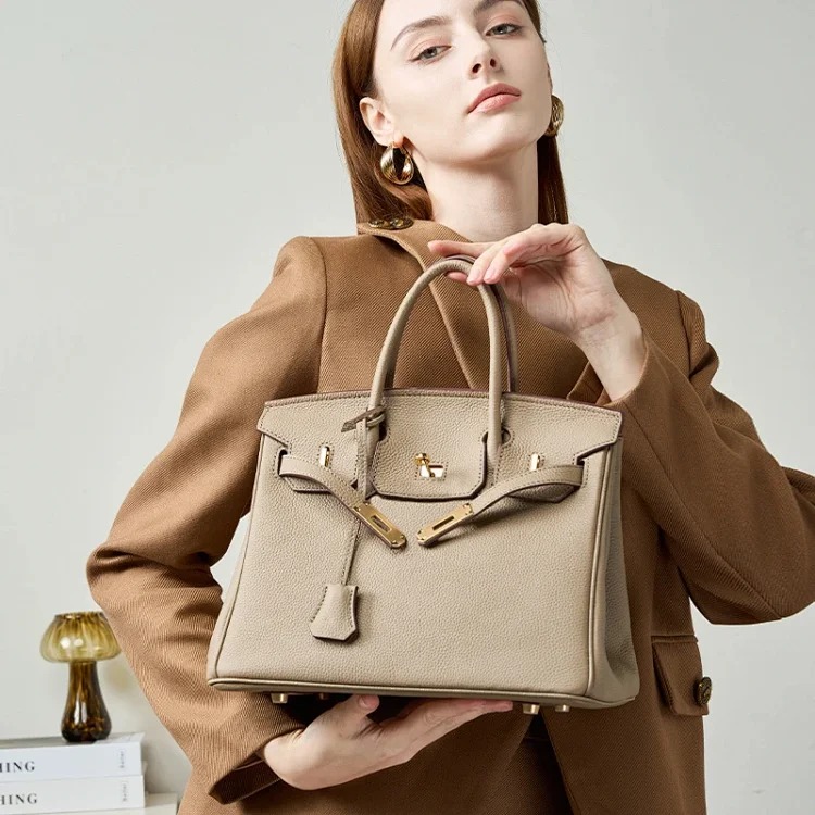 Hermes Carefully selected high-wax togo first-layer cowhide Birkin bag European and American genuine leather pebbled pattern large-capacity handbag