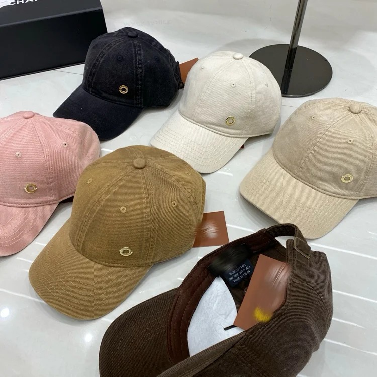 New style 1P round mark iron ring letters trendy brand baseball hat women's soft top showing face small couple big head casual peaked cap