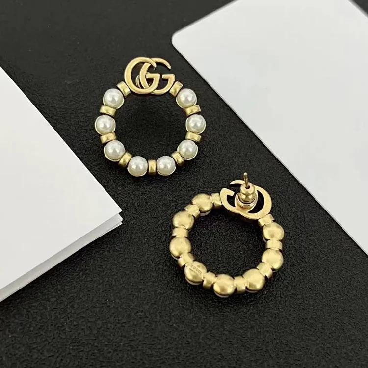 New G Pearl Love Stud Earrings Feminine Stud Earrings