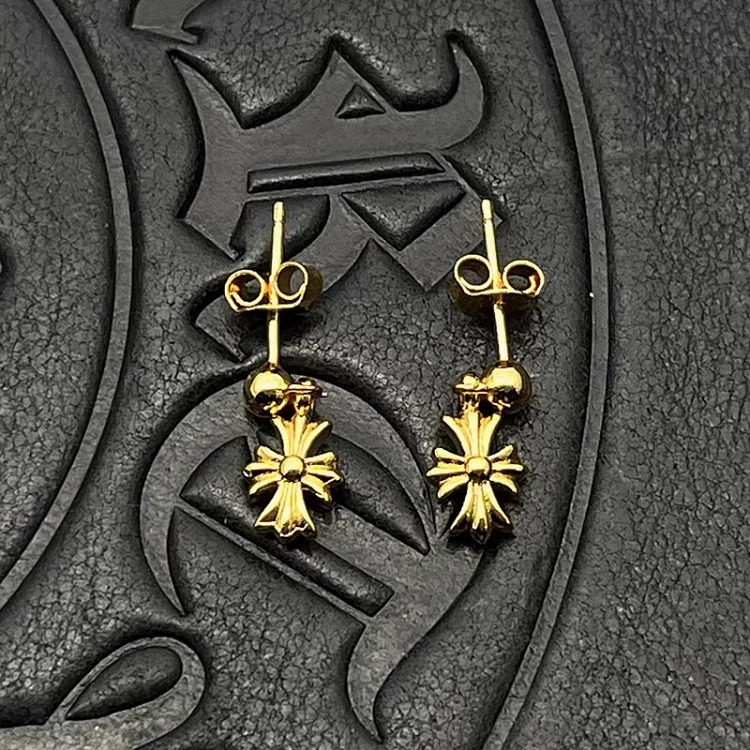 Trendy jewelry Thai silver cross flower tassel earrings collection earrings sterling silver needle exaggerated niche high-end sense image 3