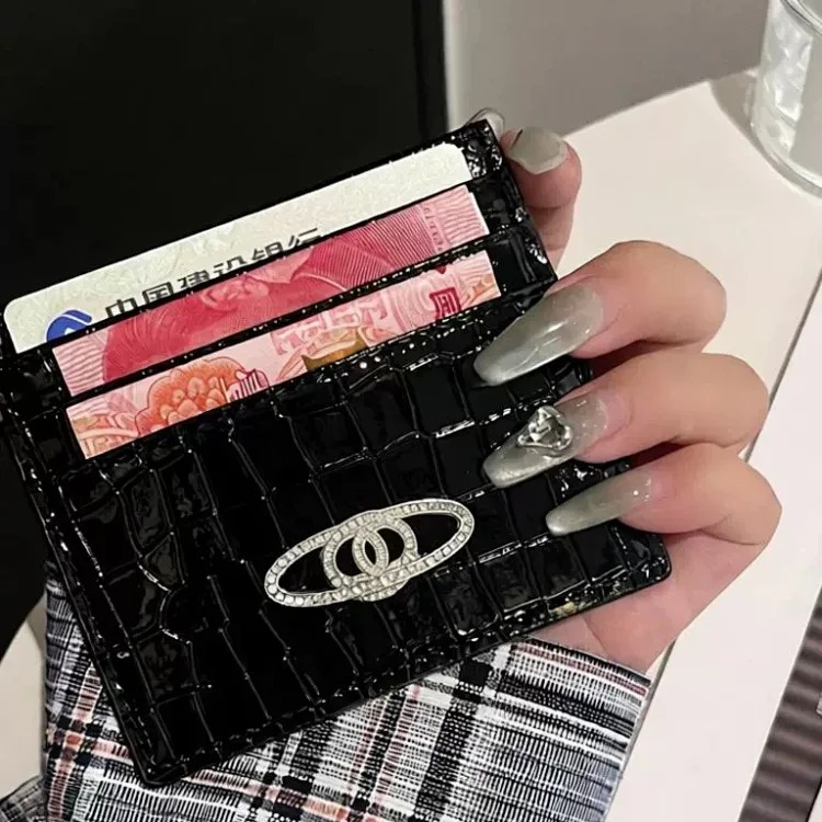 Suitable for crocodile pattern card double-sided universal leather case, practical functional card holder, luxury leather coin purse, high-end image 4
