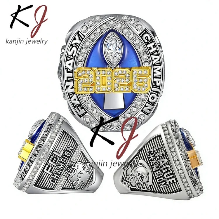 FFL 2026 Fantasy Football Championship Ring Dual Color Zinc Alloy Amazon Hot Sale