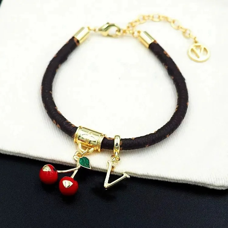 New fruit red cherry accessories bracelet titanium steel pendant clavicle chain simple earrings light luxury jewelry