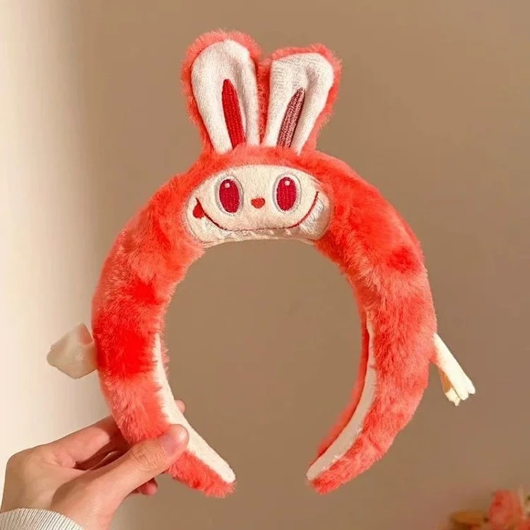 Cute labubu funny headband for women to wash their face and play cartoon headband hairpin internet celebrity hair accessories new hair bundle headwear