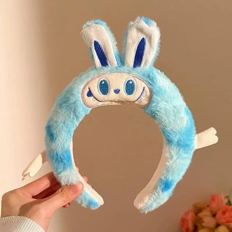 Cute labubu funny headband for women to wash their face and play cartoon headband hairpin internet celebrity hair accessories new hair bundle headwear