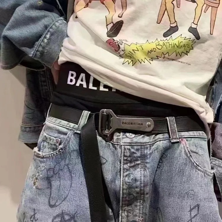 B family Paris style internet celebrity bottle opener belt stamped casual fashion versatile ins same style simple letters
