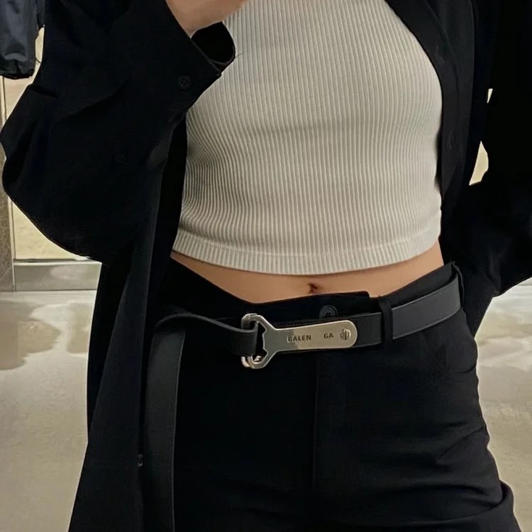 B family Paris style internet celebrity bottle opener belt stamped casual fashion versatile ins same style simple letters