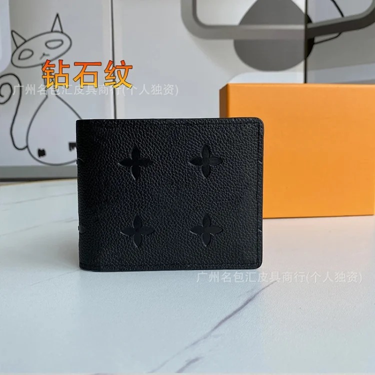 Cross-border European and American fashion men's wallet short half-fold genuine leather wallet with packaging foreign trade supply wallet 60895