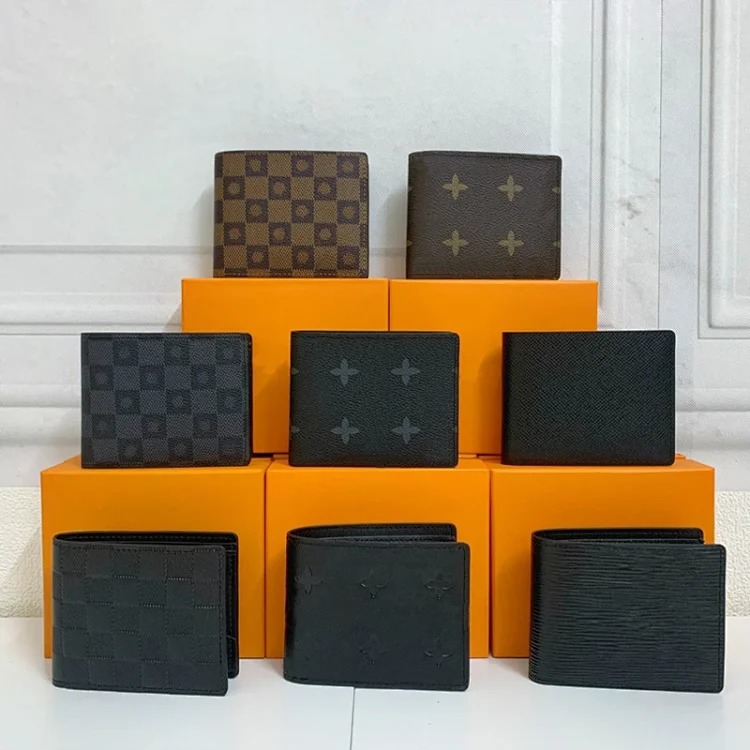 Cross-border European and American fashion men's wallet short half-fold genuine leather wallet with packaging foreign trade supply wallet 60895