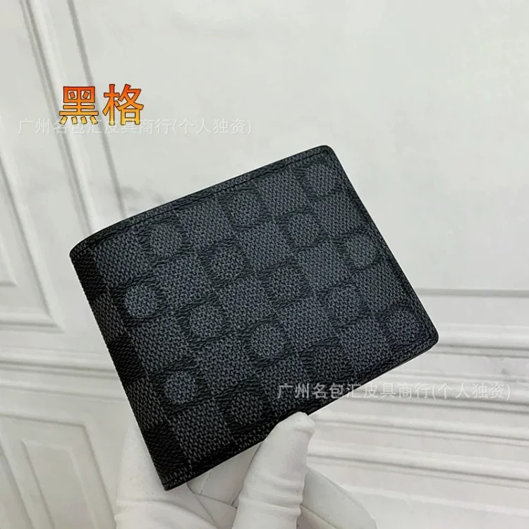 Cross-border European and American fashion men's wallet short half-fold genuine leather wallet with packaging foreign trade supply wallet 60895