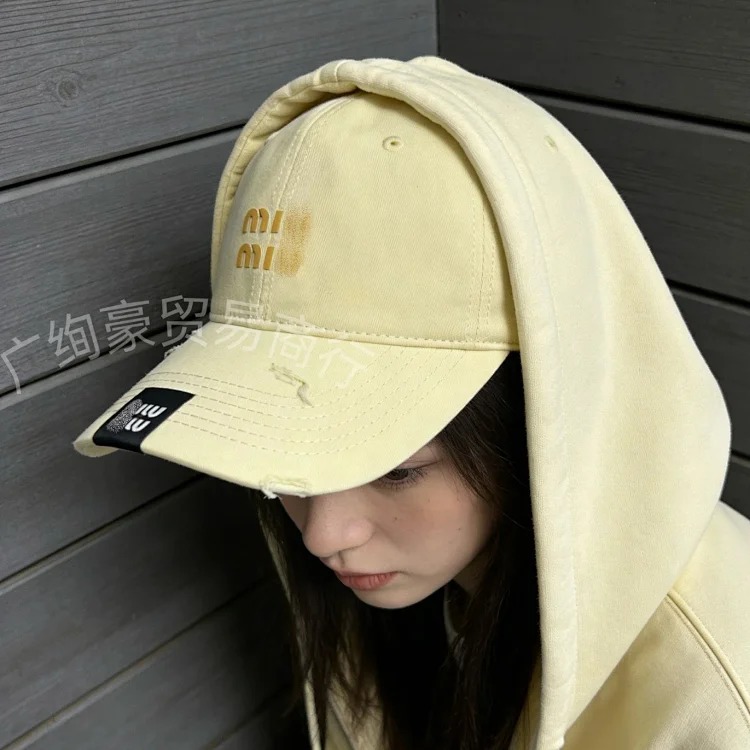 Mi letter baseball cap women's casual ins new Korean style couple sun hat embroidery versatile sun protection peaked cap