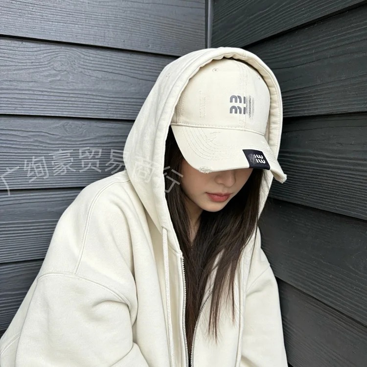 Mi letter baseball cap women's casual ins new Korean style couple sun hat embroidery versatile sun protection peaked cap