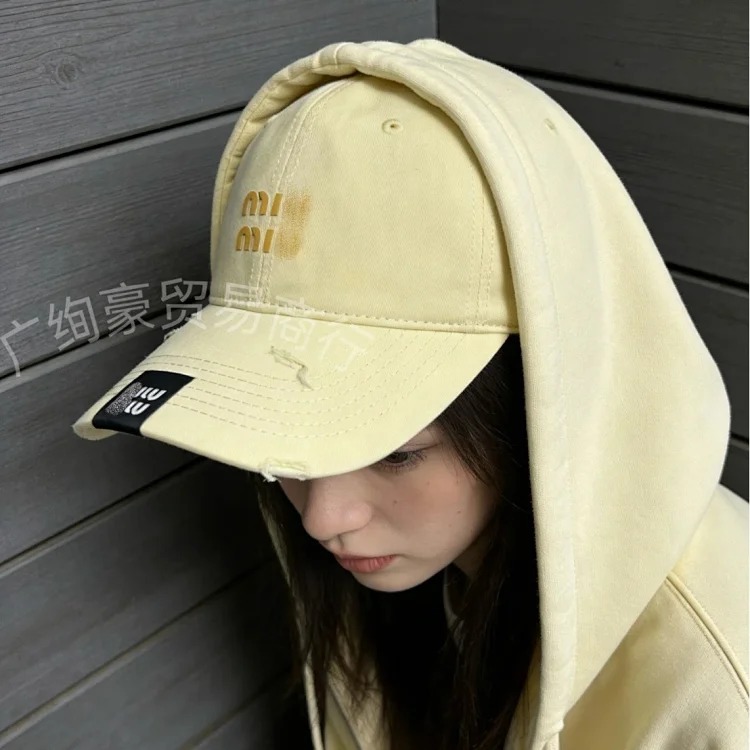 Mi letter baseball cap women's casual ins new Korean style couple sun hat embroidery versatile sun protection peaked cap