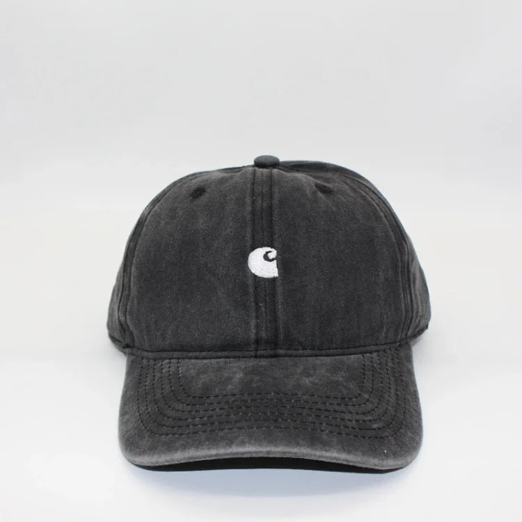 Car washed old embroidered soft top curved brim baseball cap foreign trade trendy workwear European and American peaked cap sun hat